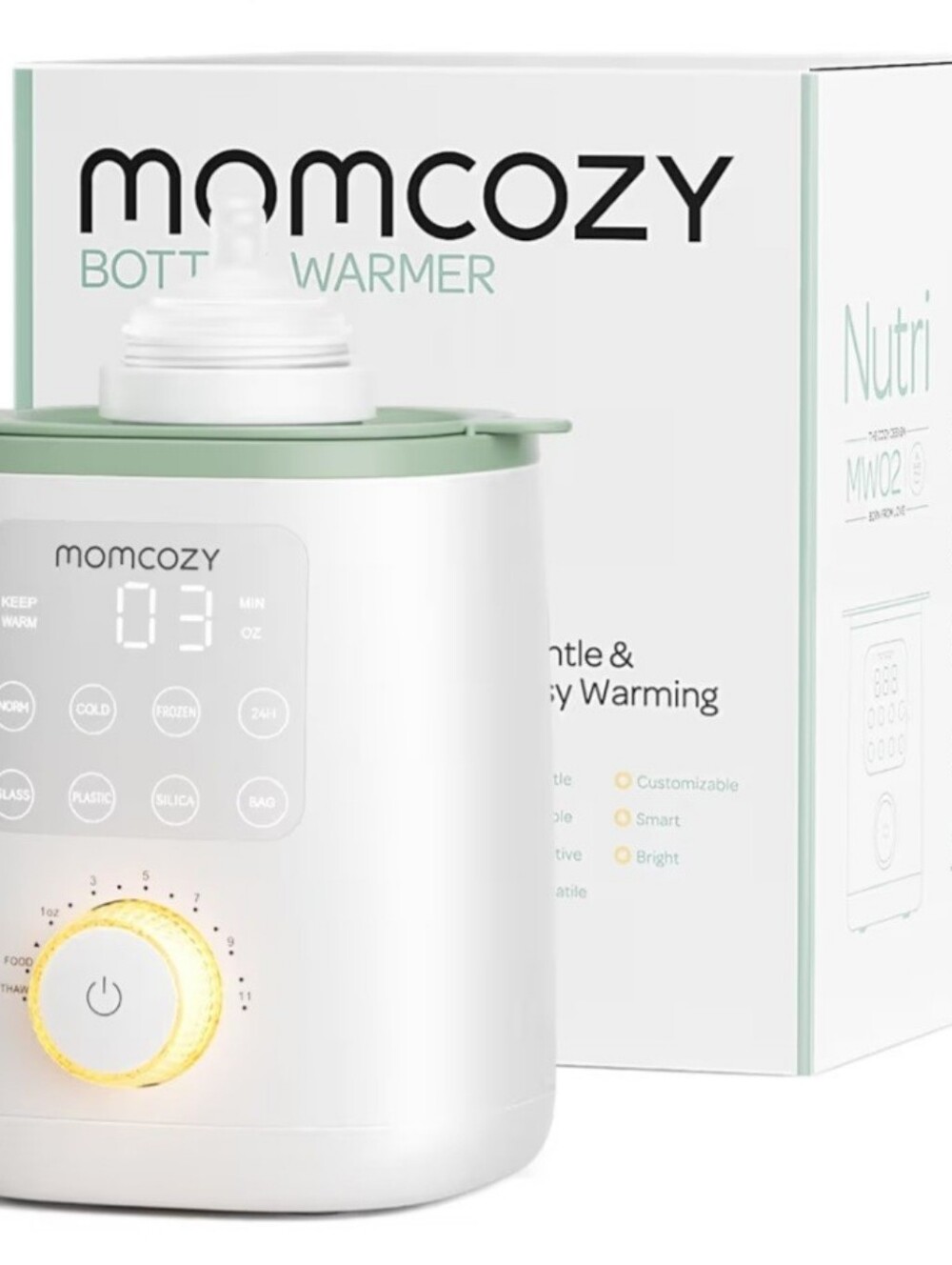 momcozy Baby Bottle Warmer - Mint/White